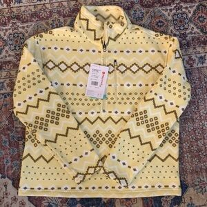 Marmot Yellow and Brown 1/2 Zip  Sweater NWT